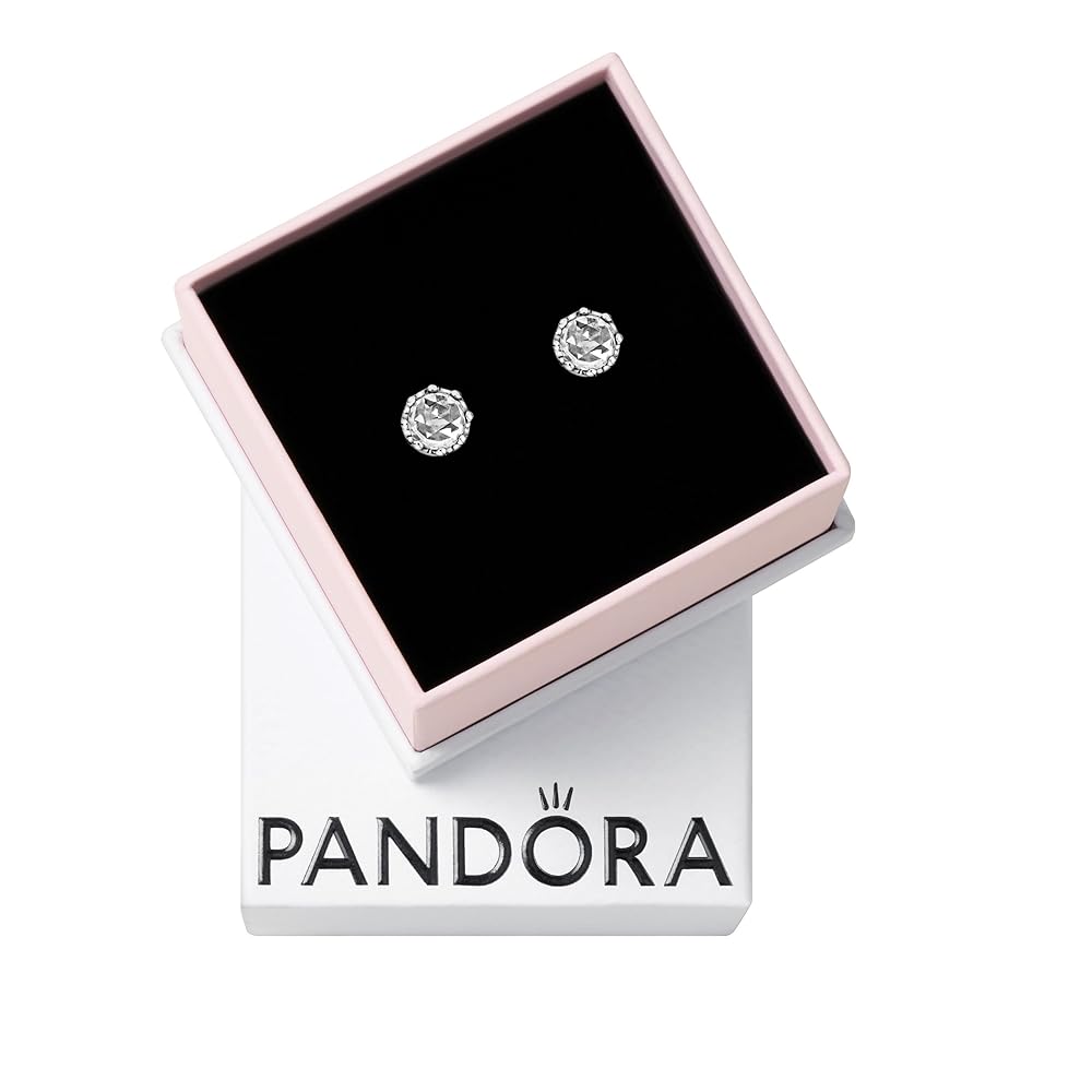 Amazon.com: PANDORA Clear Sparkling Crown Stud Earrings